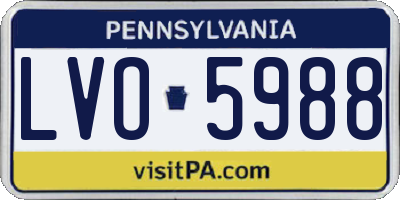 PA license plate LVO5988