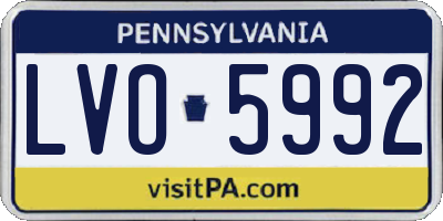 PA license plate LVO5992