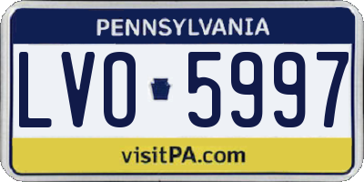 PA license plate LVO5997