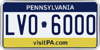 PA license plate LVO6000