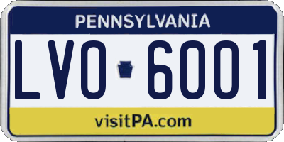 PA license plate LVO6001