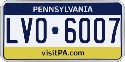 PA license plate LVO6007