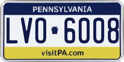 PA license plate LVO6008