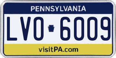 PA license plate LVO6009