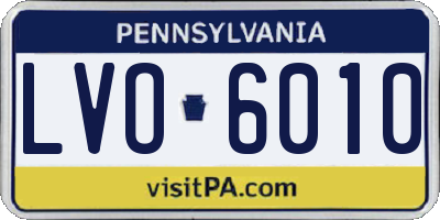 PA license plate LVO6010