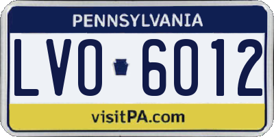 PA license plate LVO6012