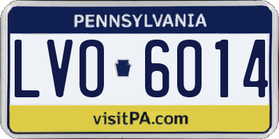 PA license plate LVO6014