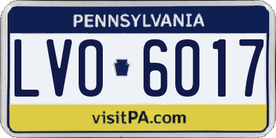 PA license plate LVO6017