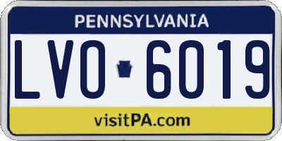 PA license plate LVO6019