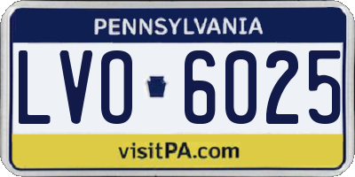 PA license plate LVO6025