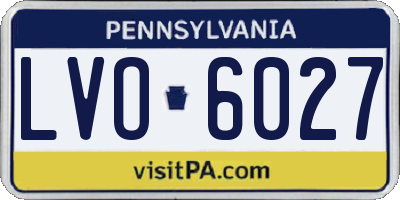 PA license plate LVO6027