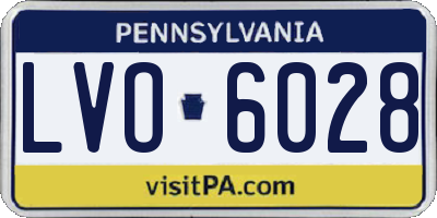 PA license plate LVO6028