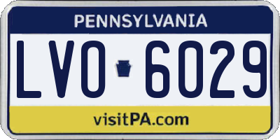 PA license plate LVO6029