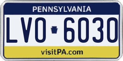 PA license plate LVO6030