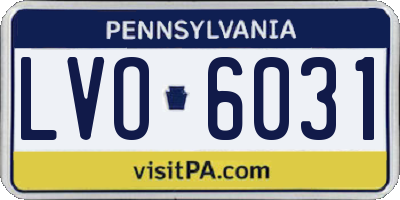 PA license plate LVO6031