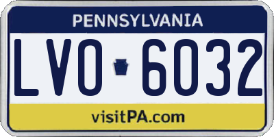 PA license plate LVO6032
