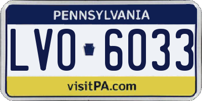 PA license plate LVO6033