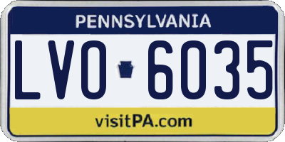 PA license plate LVO6035
