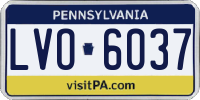 PA license plate LVO6037