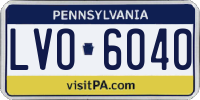 PA license plate LVO6040
