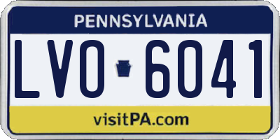 PA license plate LVO6041