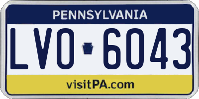 PA license plate LVO6043