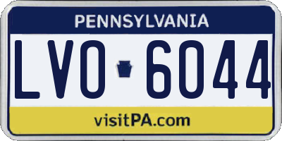 PA license plate LVO6044