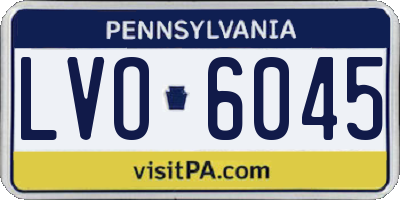 PA license plate LVO6045