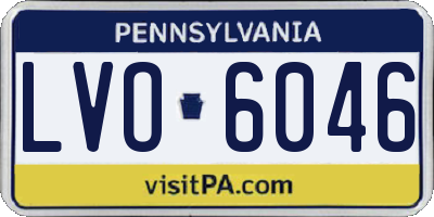 PA license plate LVO6046