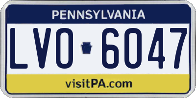 PA license plate LVO6047