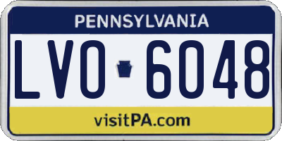 PA license plate LVO6048