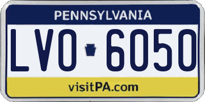 PA license plate LVO6050