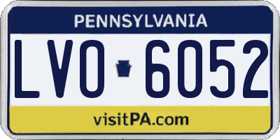 PA license plate LVO6052