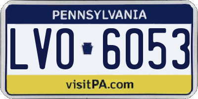 PA license plate LVO6053