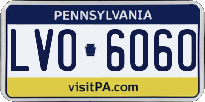 PA license plate LVO6060