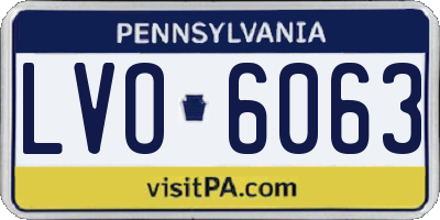 PA license plate LVO6063