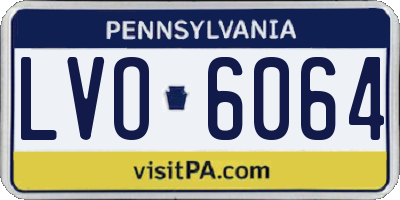 PA license plate LVO6064