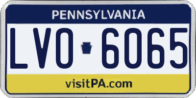 PA license plate LVO6065