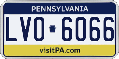 PA license plate LVO6066