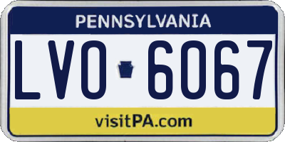 PA license plate LVO6067