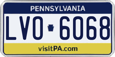 PA license plate LVO6068
