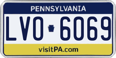 PA license plate LVO6069