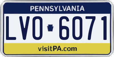 PA license plate LVO6071