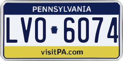 PA license plate LVO6074
