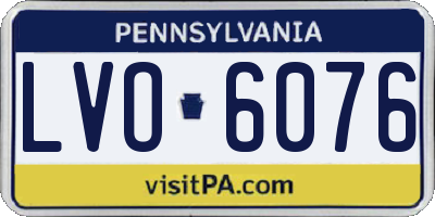 PA license plate LVO6076