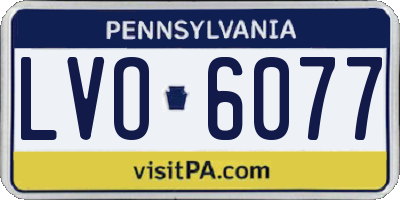 PA license plate LVO6077