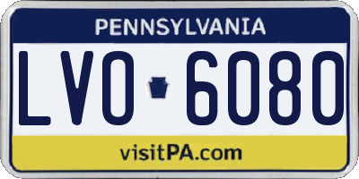 PA license plate LVO6080