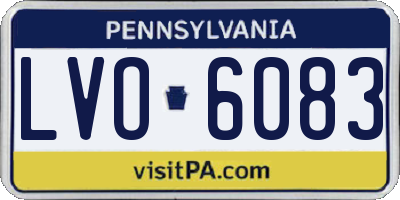 PA license plate LVO6083