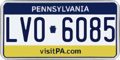 PA license plate LVO6085