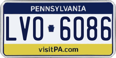 PA license plate LVO6086